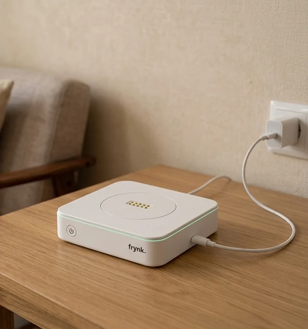 At home: Frynk Home remains connected to power.